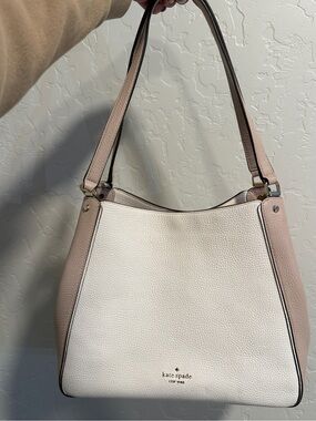 kate spade Cream and Blush Leather Shoulder Bag